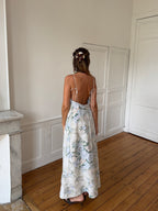 Robe dos nu longue upcyclée à fleurs