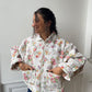 Veste upcyclée matelassée à fleurs