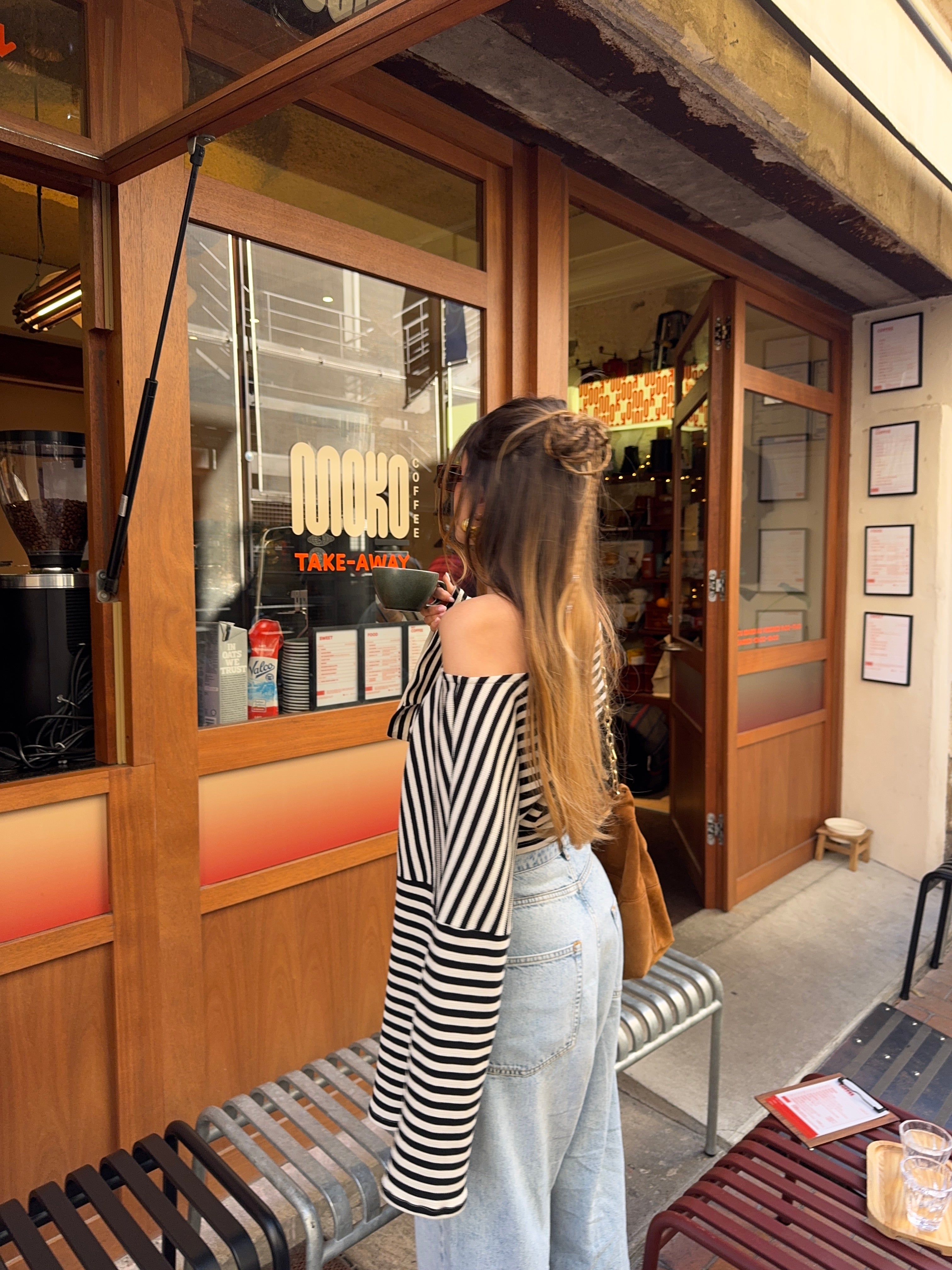 Top jersey côtelé rayé