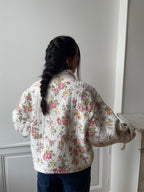 Veste upcyclée matelassée à fleurs
