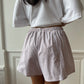 Caleçon short upcyclé blanc à carreaux