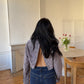 Chemise upcyclée dos nu V vichy