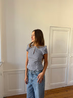 Top dos nu upcyclé vichy - S