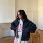 Veste denim poches plaquées
