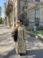 Manteau long upcyclé à motifs vintage