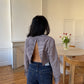 Chemise upcyclée dos nu V vichy