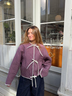 Veste upcyclée matelassée violette