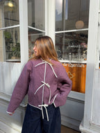 Veste upcyclée matelassée violette