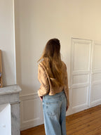 Veste courte upcyclée satinée cuivrée