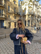 Veste denim poches plaquées