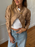 Veste courte upcyclée satinée cuivrée