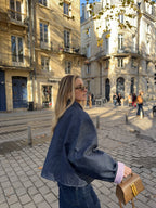 Veste denim poches plaquées