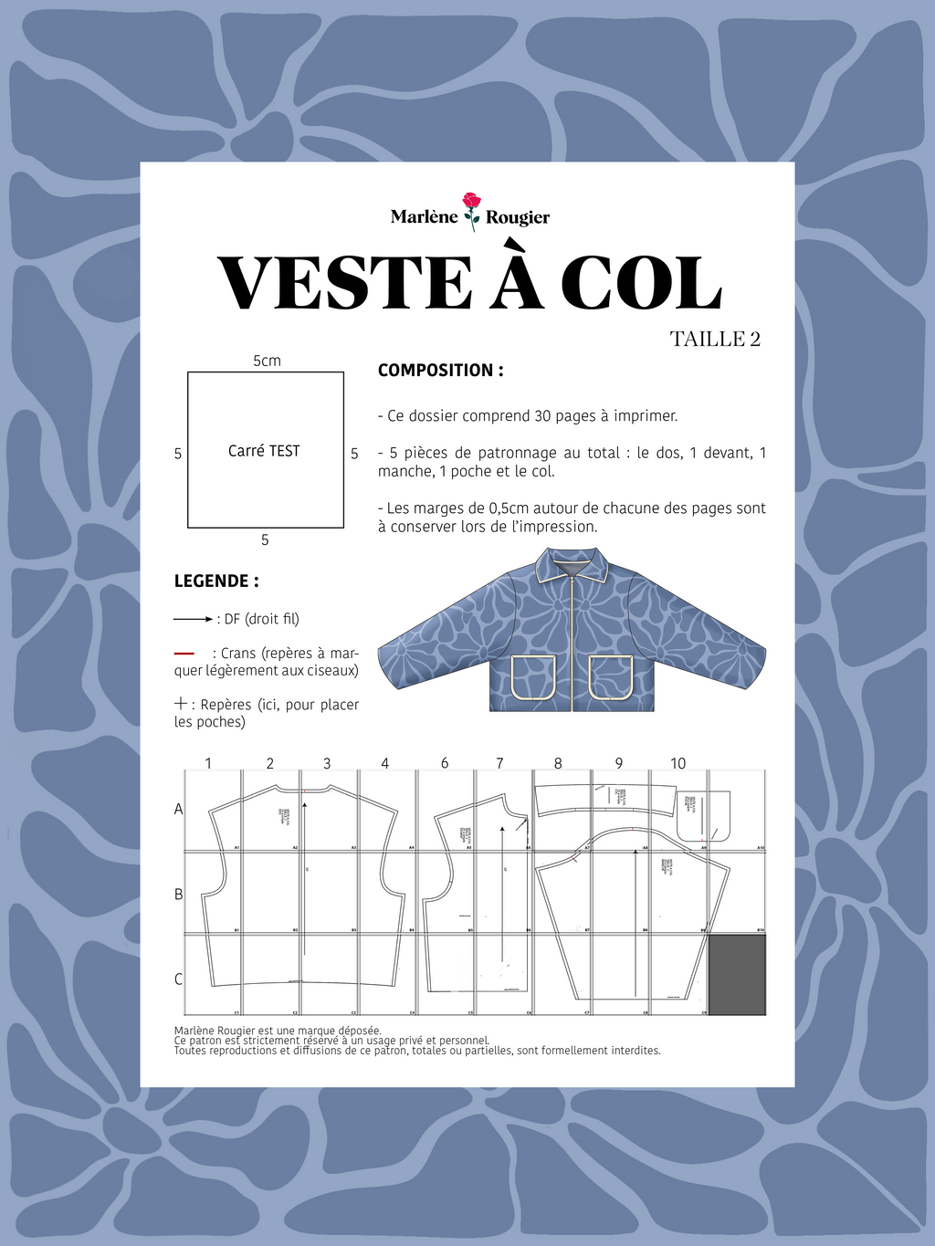  Pattern Veste à col - Taille 2 (french)