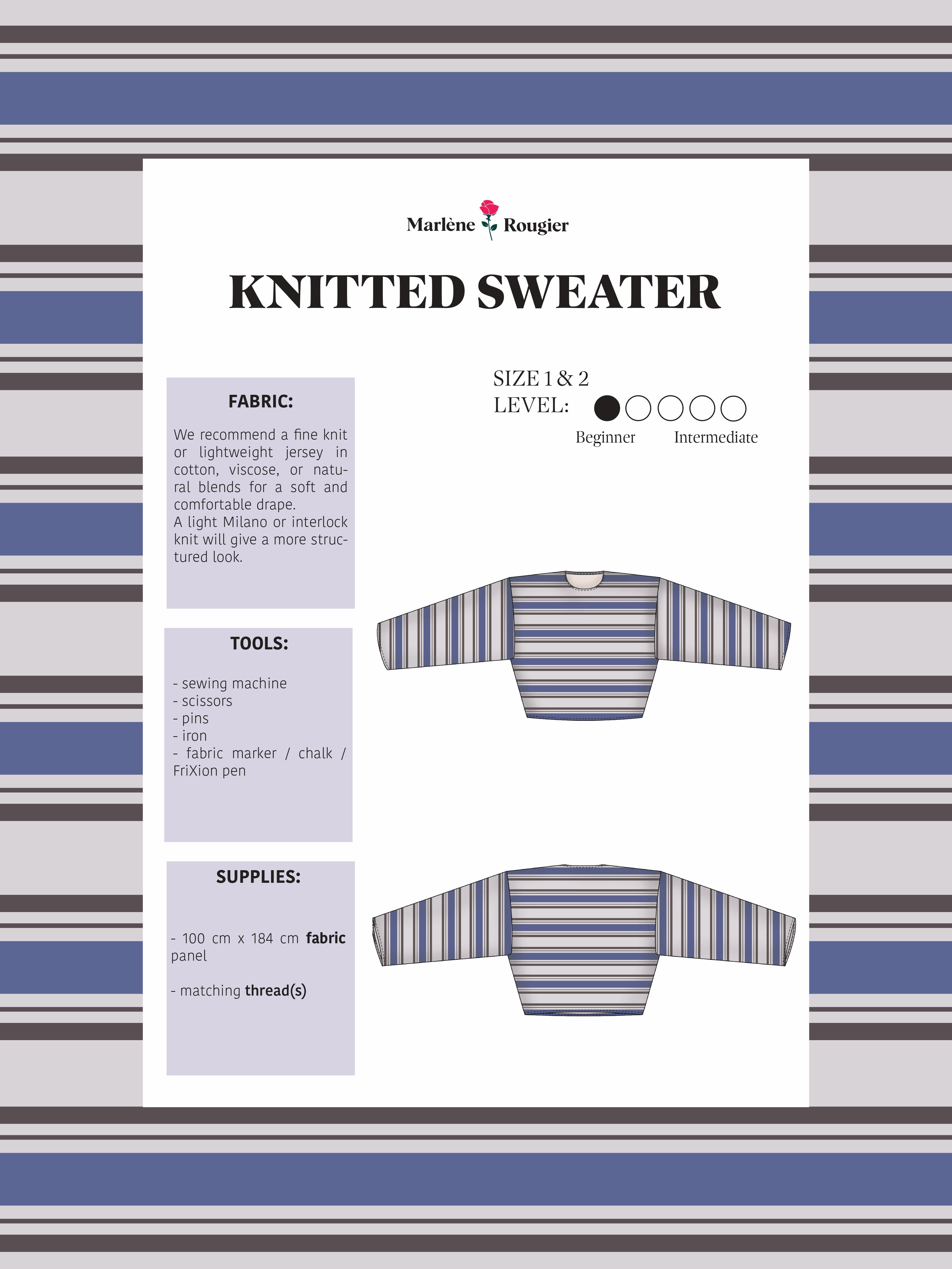 Pattern pull maille - PDF (English)