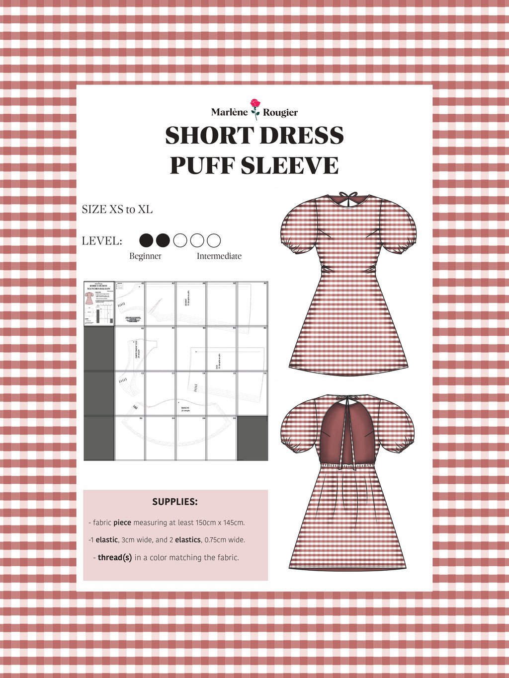  Pattern Robe Courte Manches Ballon (english) - PDF