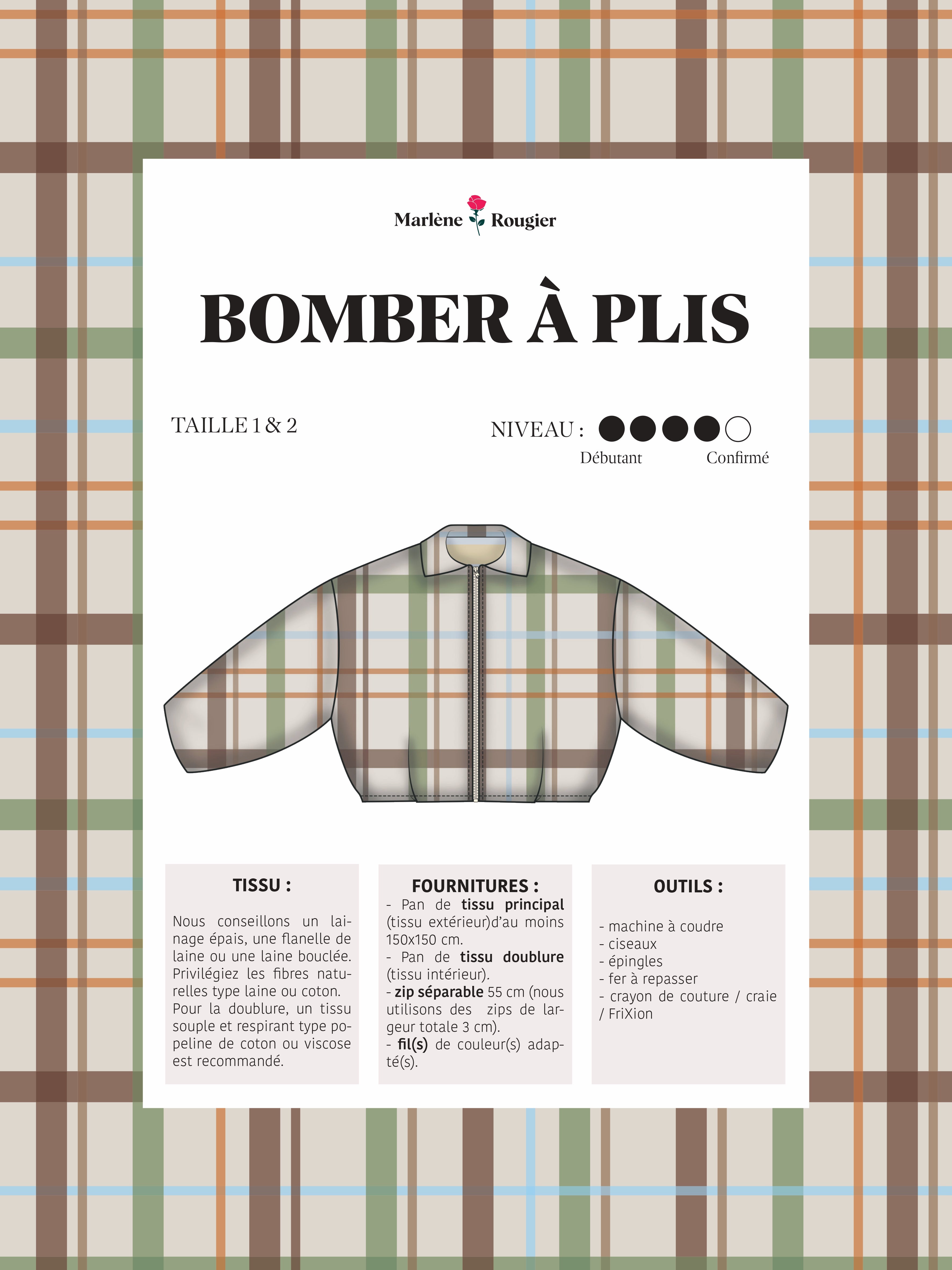 Patron bomber à plis - PDF