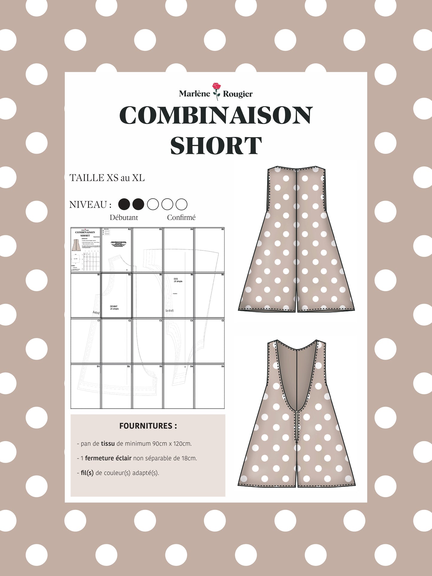 Patron combinaison short