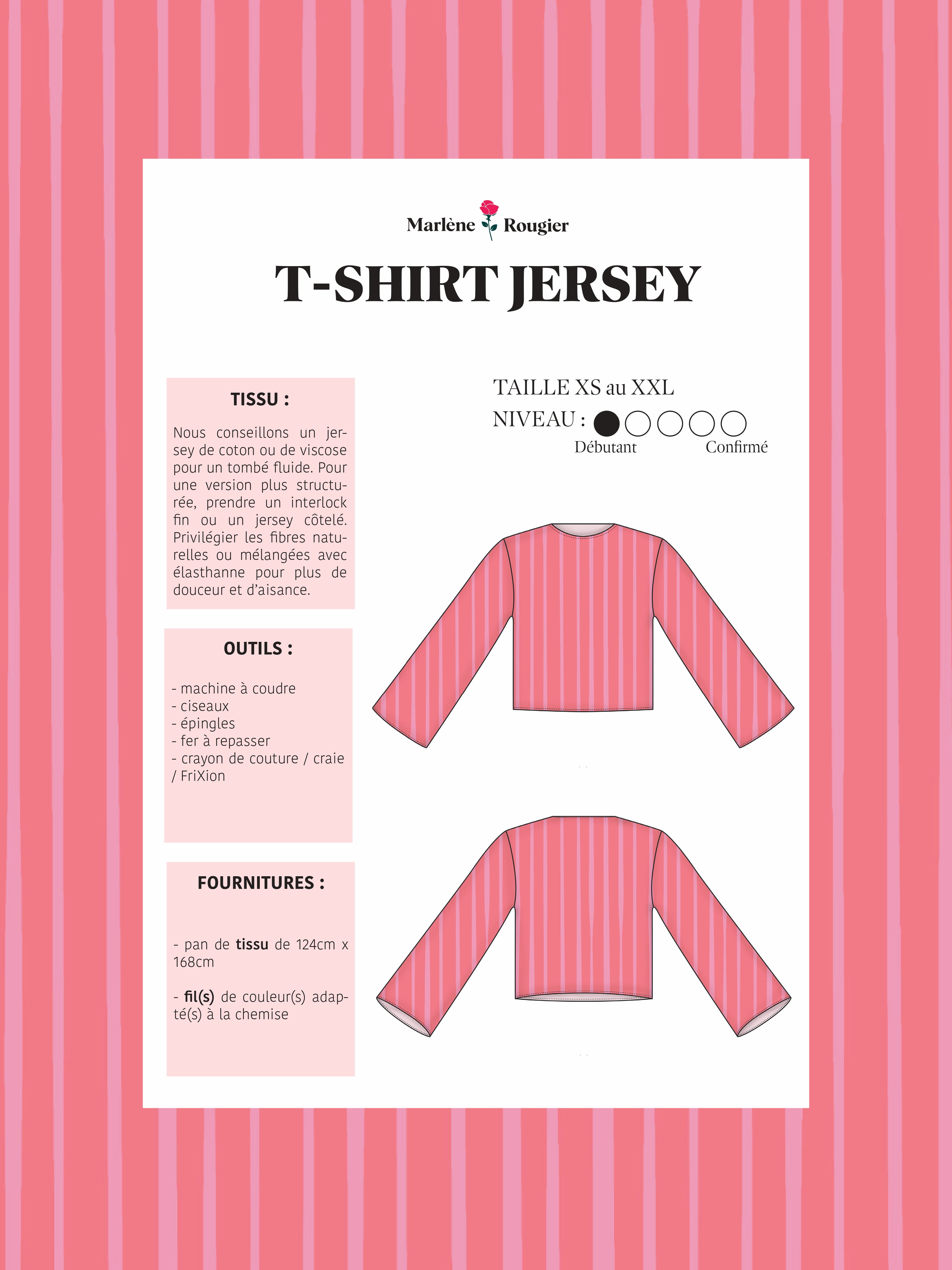 Patron t-shirt jersey - PDF