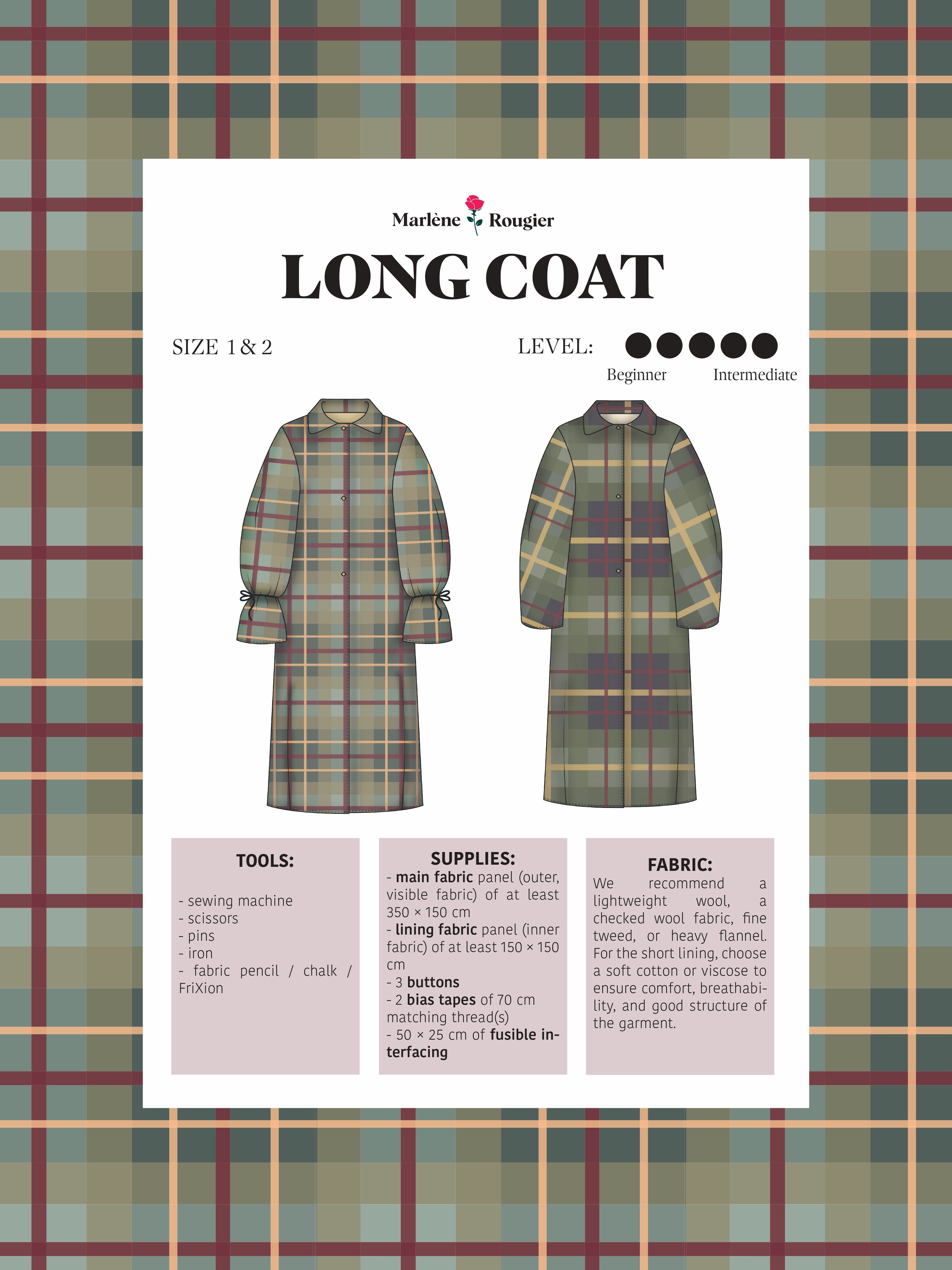 Pattern manteau long - PDF (English)