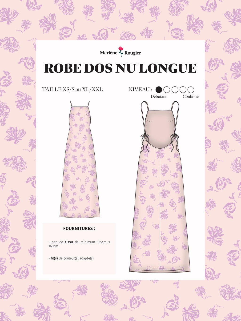  Pattern Robe Dos Nu Longue (french) - PDF