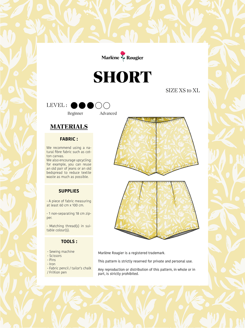  Pattern Combinaison short (english) - PDF
