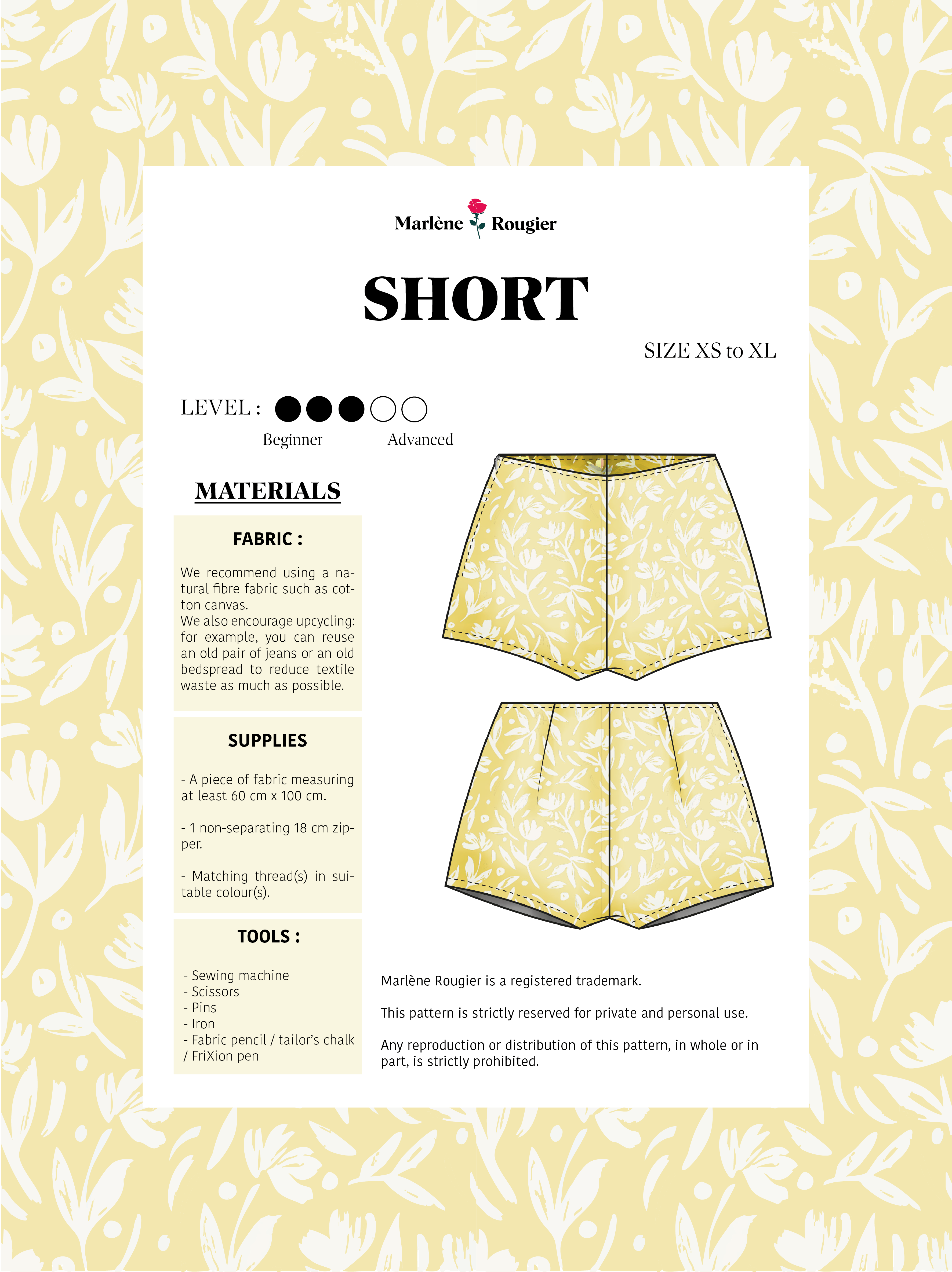  Pattern Combinaison short (english) - PDF