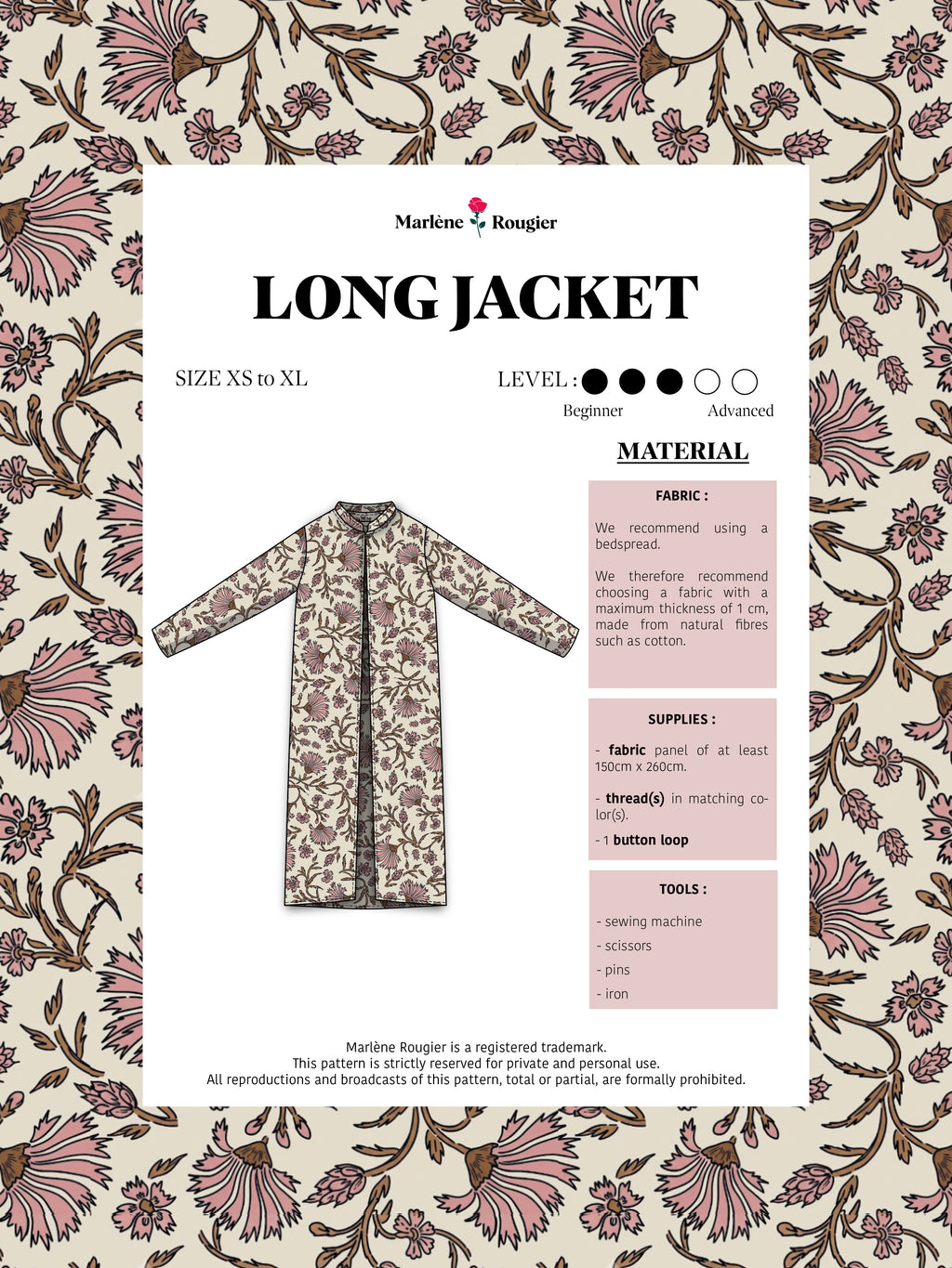  Pattern Veste à col - Taille 1 (french)