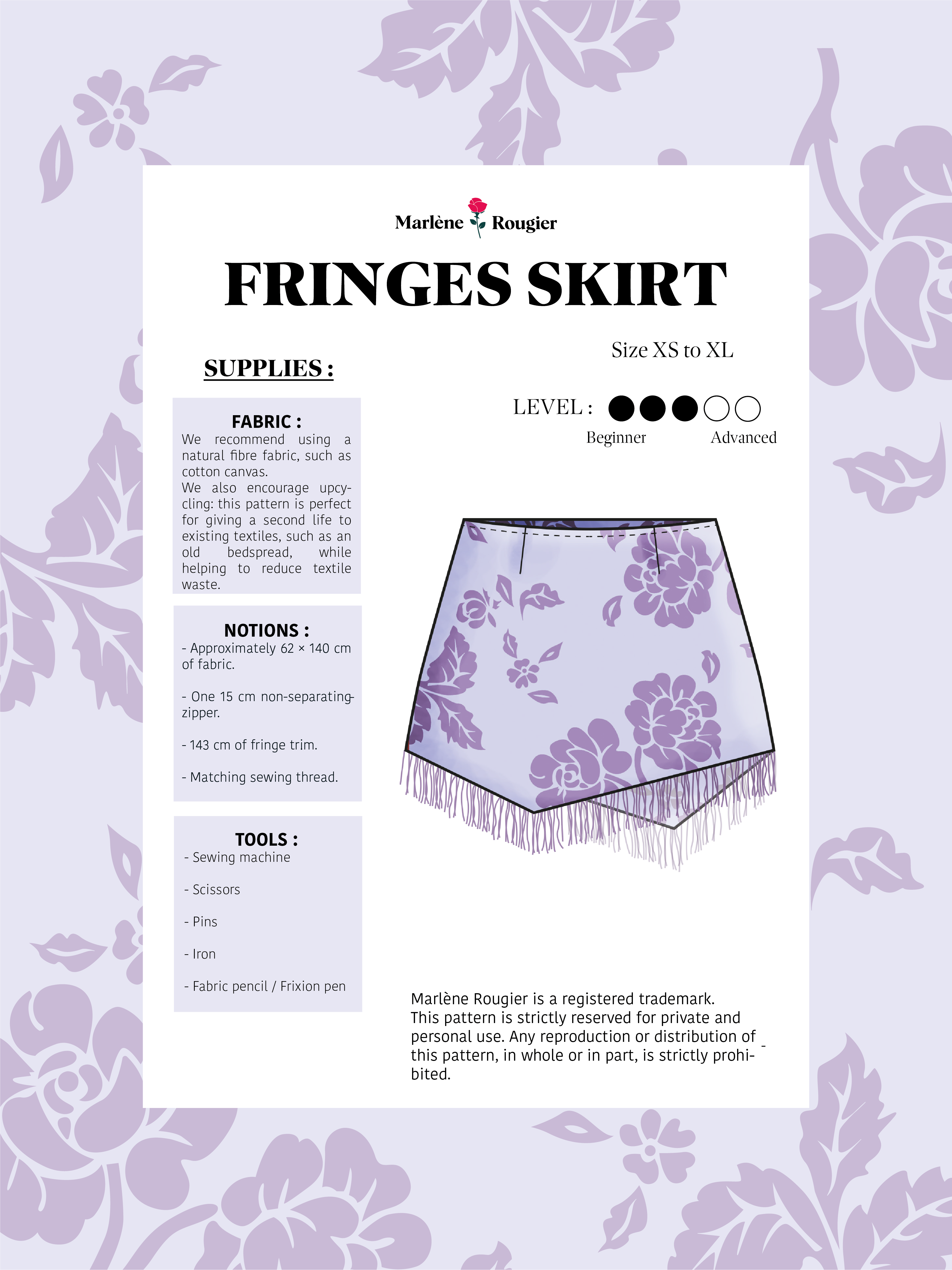  Pattern Jupe Longue (english) - PDF