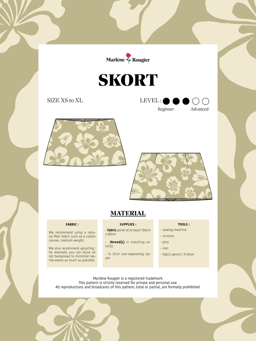 Pattern jupe-short - PDF (English)