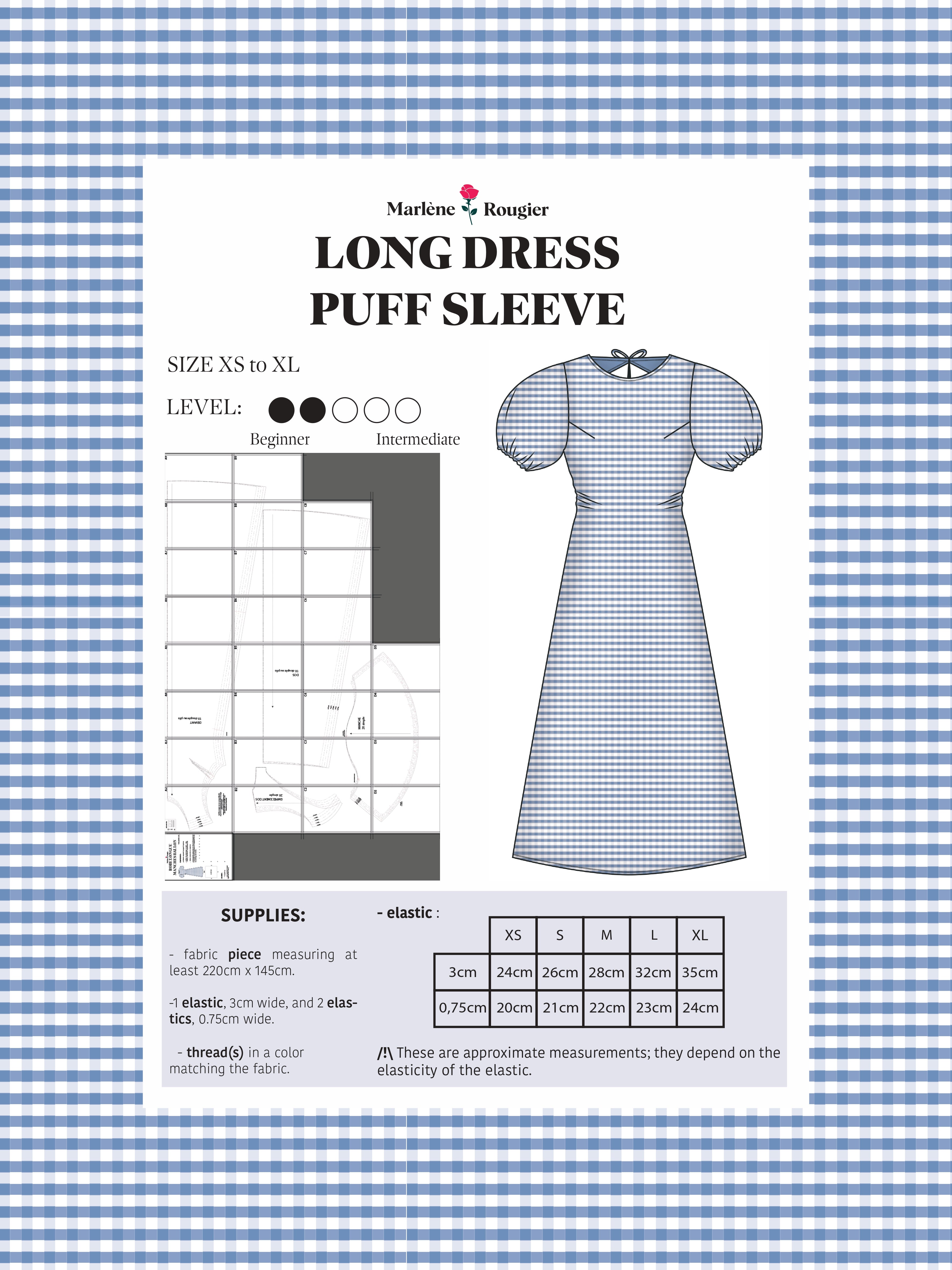  Pattern Robe Longue Manches Ballon (english) - PDF