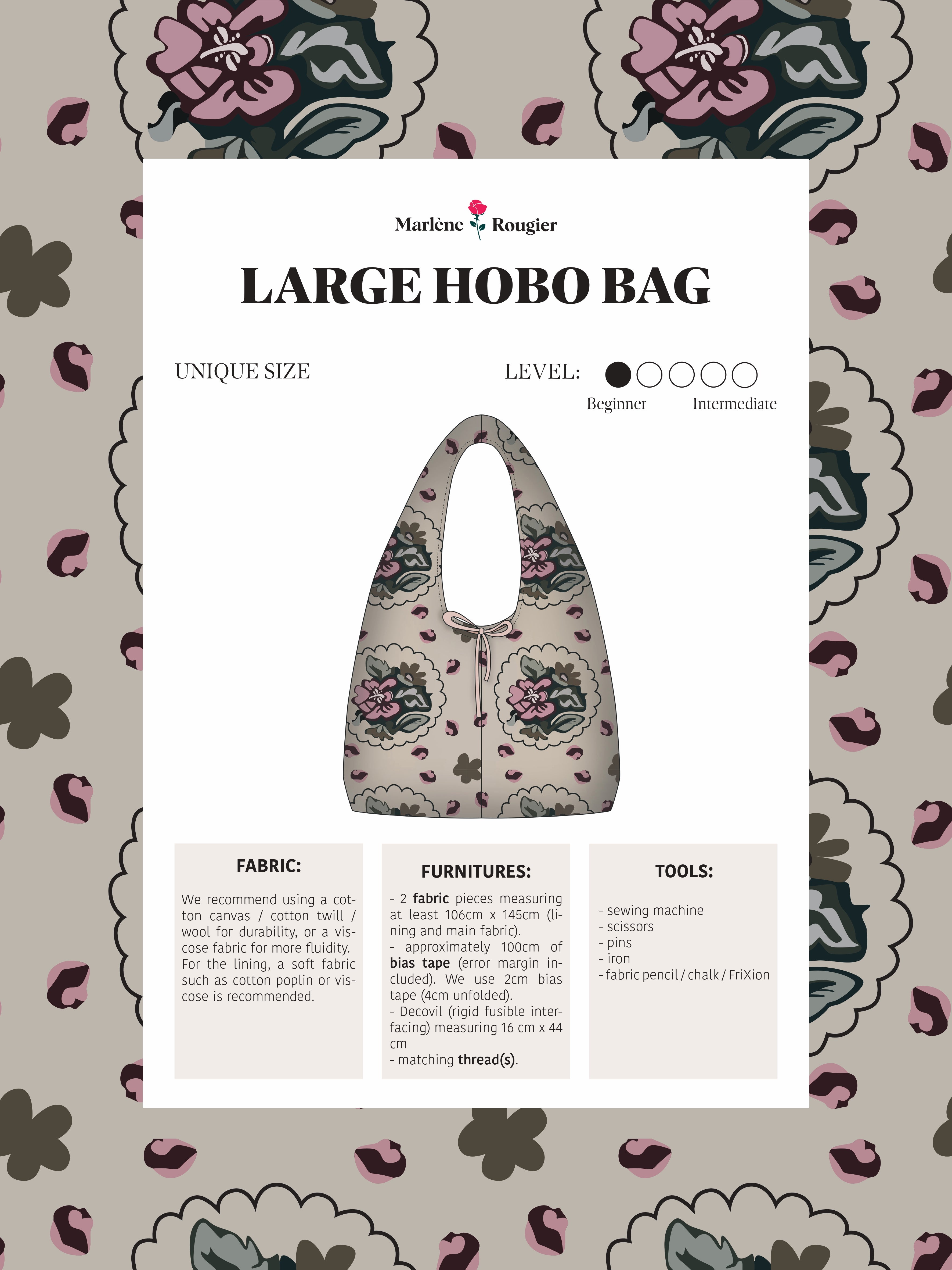 Pattern grand sac hobo - PDF (English)