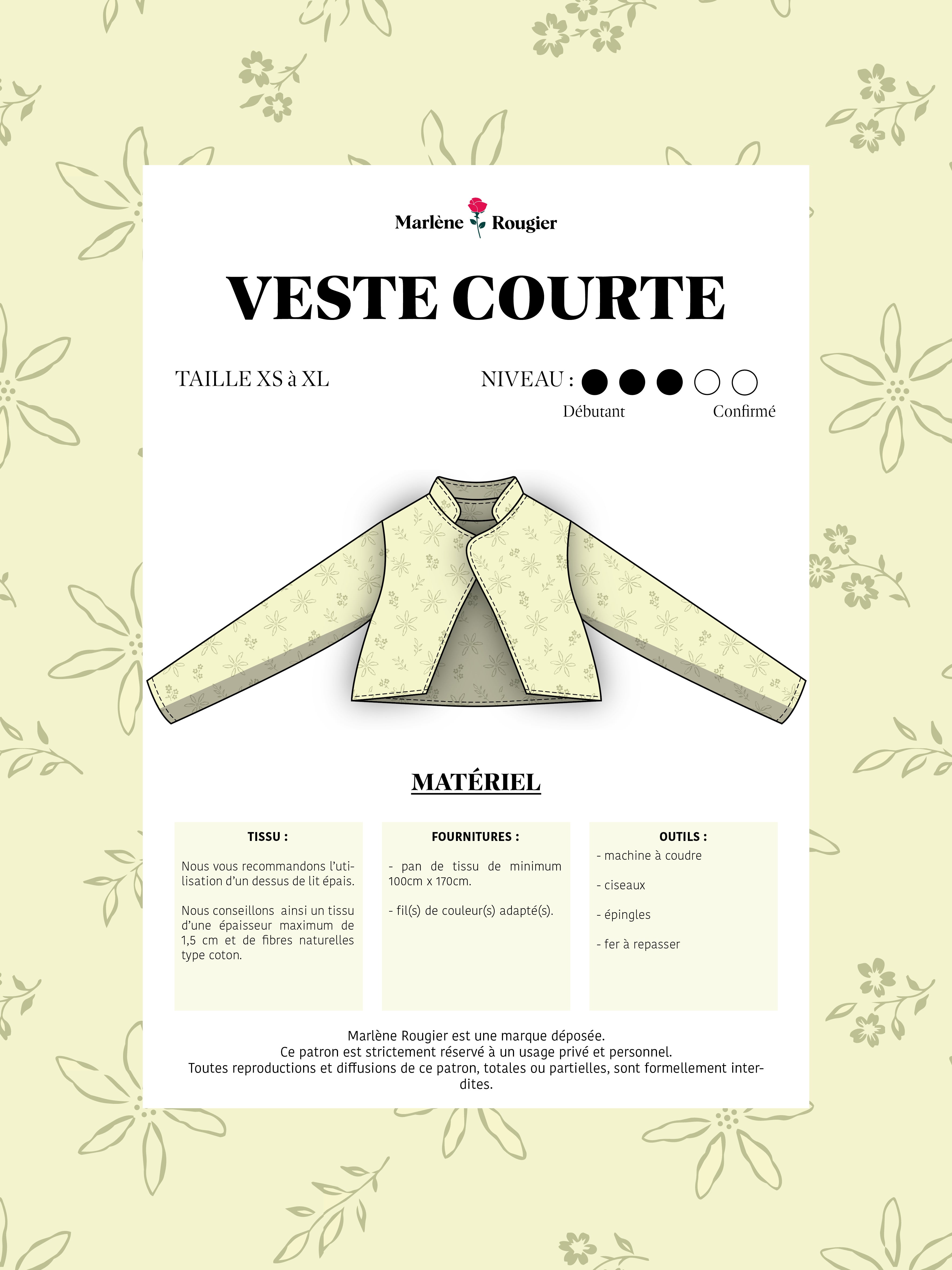  Pattern Veste à col - Taille 1 (french)