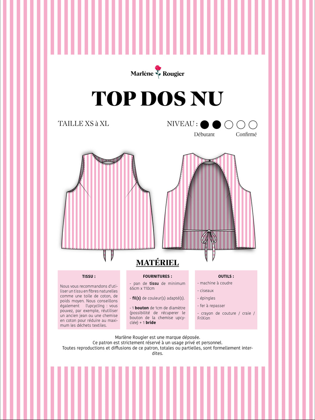 Patron top dos nu - PDF