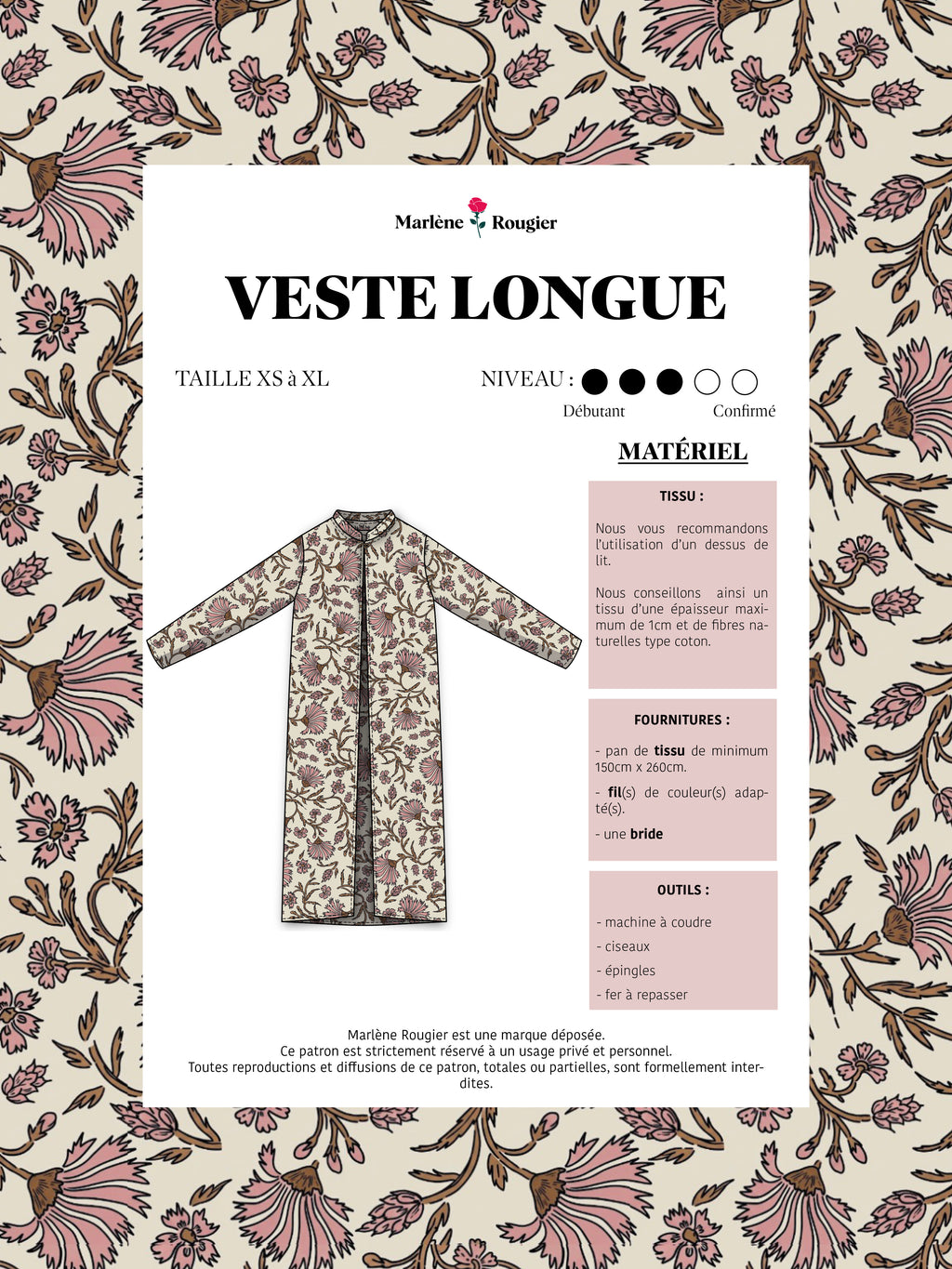 Patron veste longue - PDF