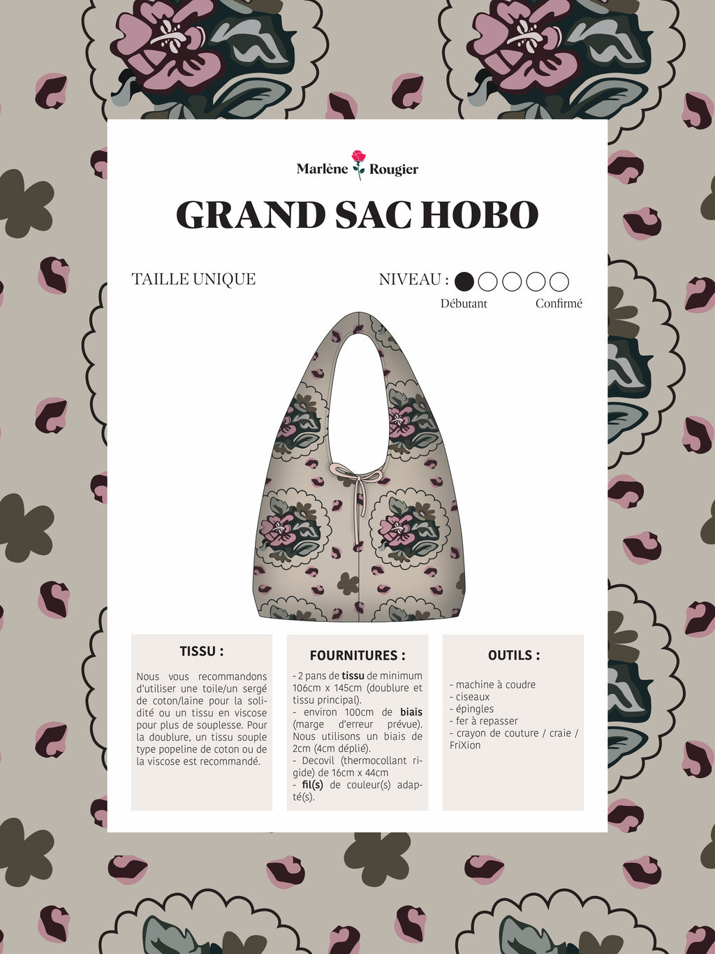 Patron grand sac hobo - PDF