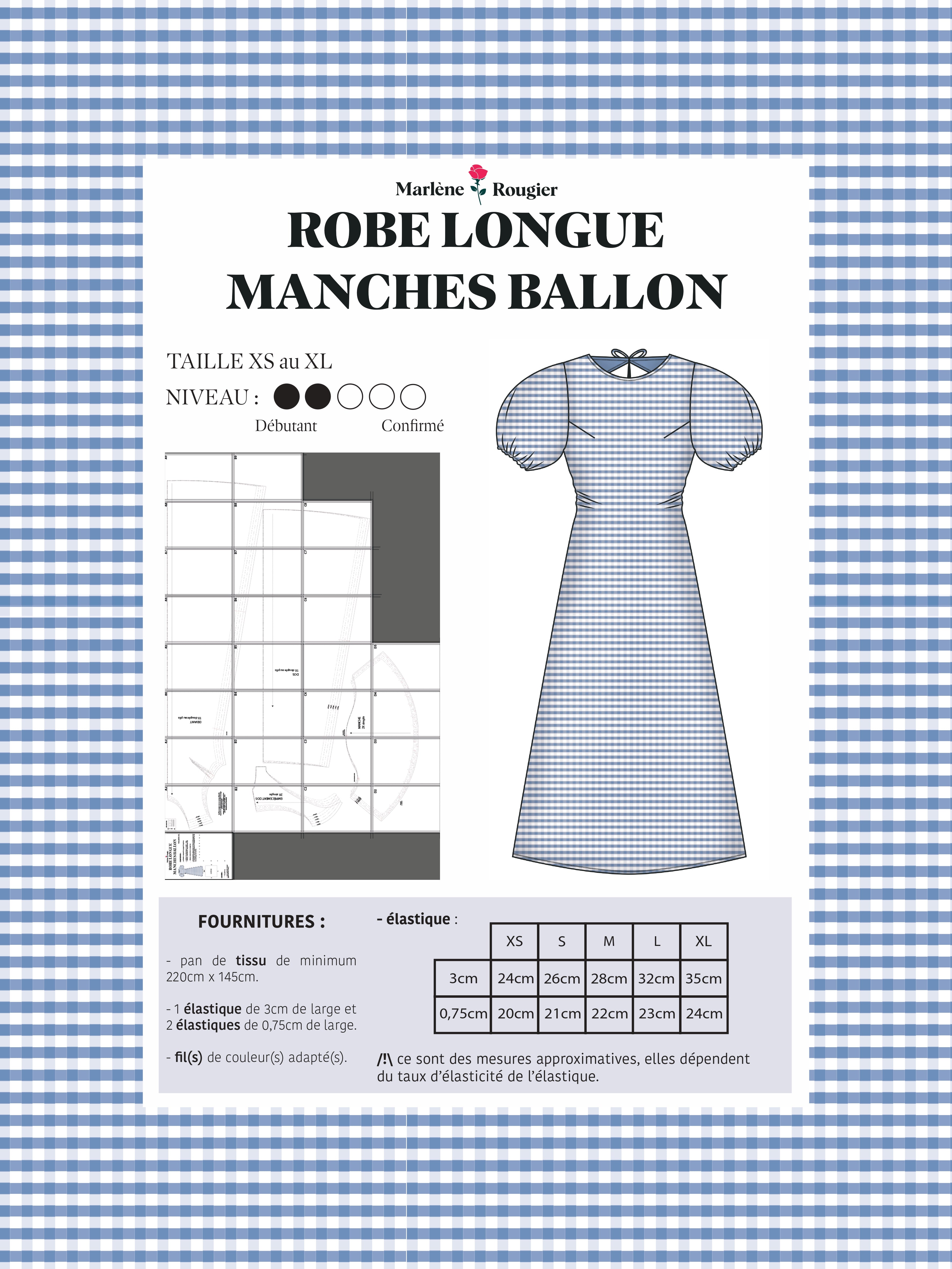  Pattern Robe Longue Manches Ballon (french) - PDF